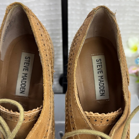 (R5)Steve Madden PARRDON,vintage
Brown leather lace-up platform oxfords,women' 9 - Picture 4 of 13